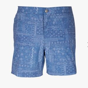Peter Millar Blue Pearl Tile Patchwork Swim Trunks size XL NWT Beach Golf Preppy
